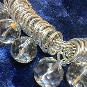 Chunky Glass Crystal Silver Ring Necklace